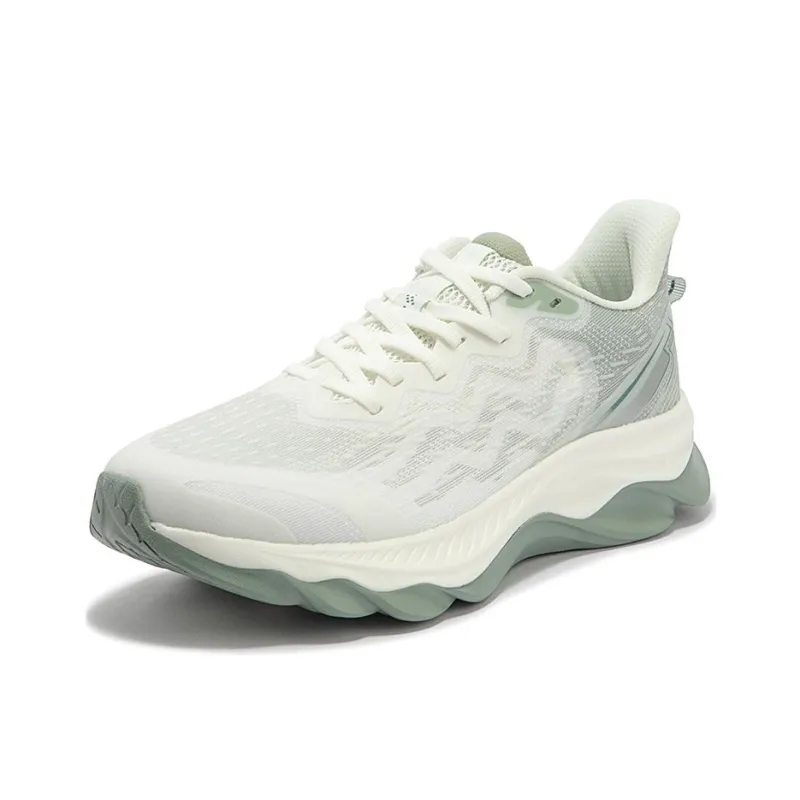 361° Cushioning, Wear Resistant Low Top Casual Running Shoes Men's White Green-1
