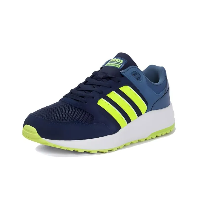 Adidas Cloudfoam Super Cushioned Wear-Resistant Breathable Low-Top Running Shoes Men's Yellow Blue-2