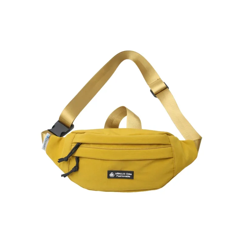 Morellybear Nylon Sling Bag Regular Unisex Black/Ecru/Yellow/Orange/Green-10
