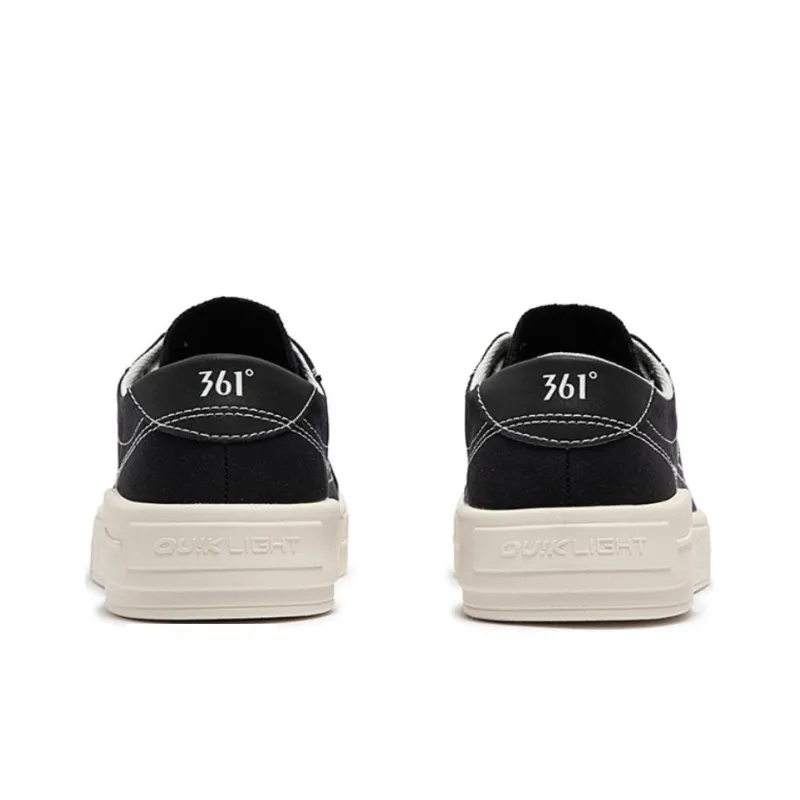 361° Anti Slip Wear Resistant Low Top Skateboard Shoes Men's Black Beige-3