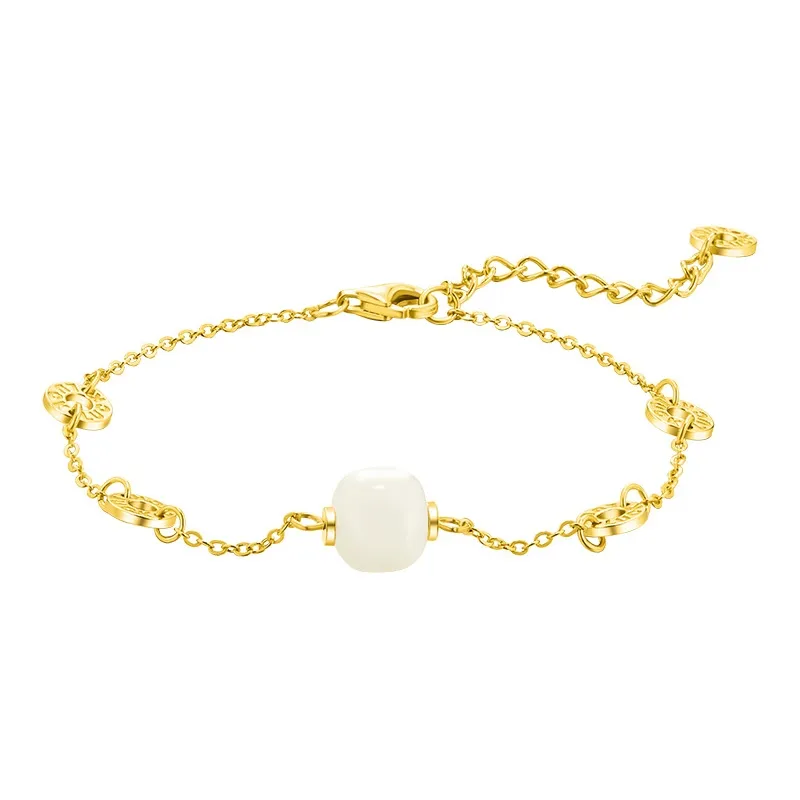 MAMADESHOUHU Bracelets Pale Greenish White Jade Women's-0