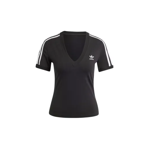 Adidas Originals 3-Stripes T-Shirts Women's Black