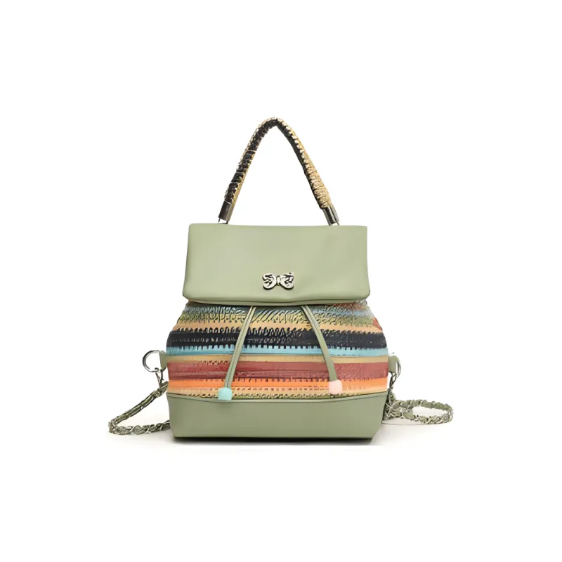 BAODIDAISHU PU Small Backpack Handbag Backpack Regular Women's Silver Green Pink-4