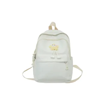 MOK Nylon Backpack Unisex Ecru/Black/Yellow/Green/Pink