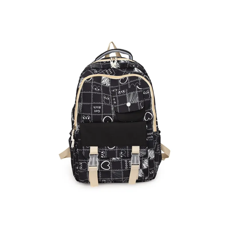 MOK Nylon Backpack Regular Unisex White/Black/Purple/Green/Pink-3