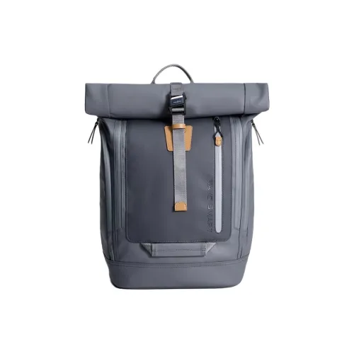NAYO SMART PU With Nylon Backpack Medium Size Unisex Gray/Brown