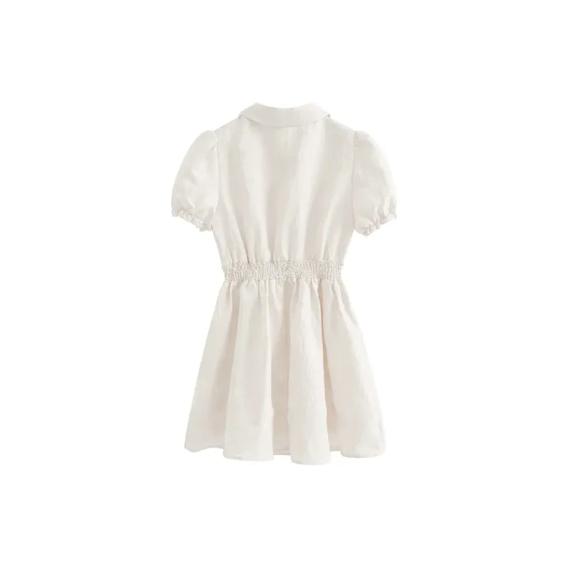Zukizuki Short Sleeved Dress Women's White-1