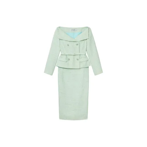 Self-portrait Two Piece Skirt Sets Women's Mint Green