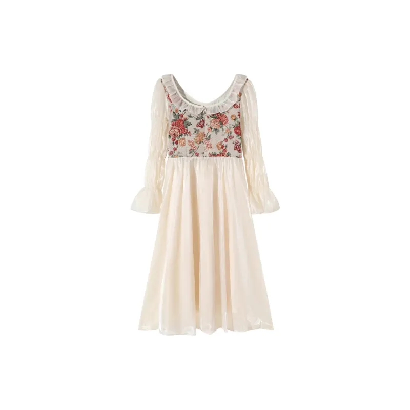 JOSR Long Sleeved Dresses Women's Apricot-1