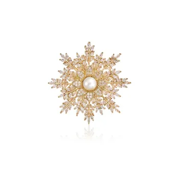 Amber Lollipop Freshwater Pearl Zircon Brooches Women's