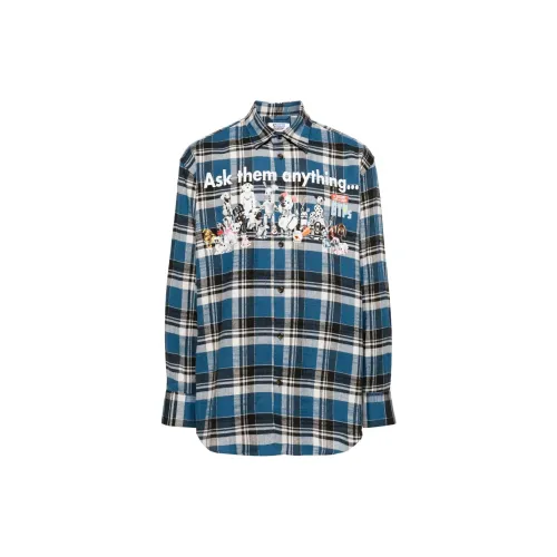 Doublet Shirts Men Sky Cyan Blue