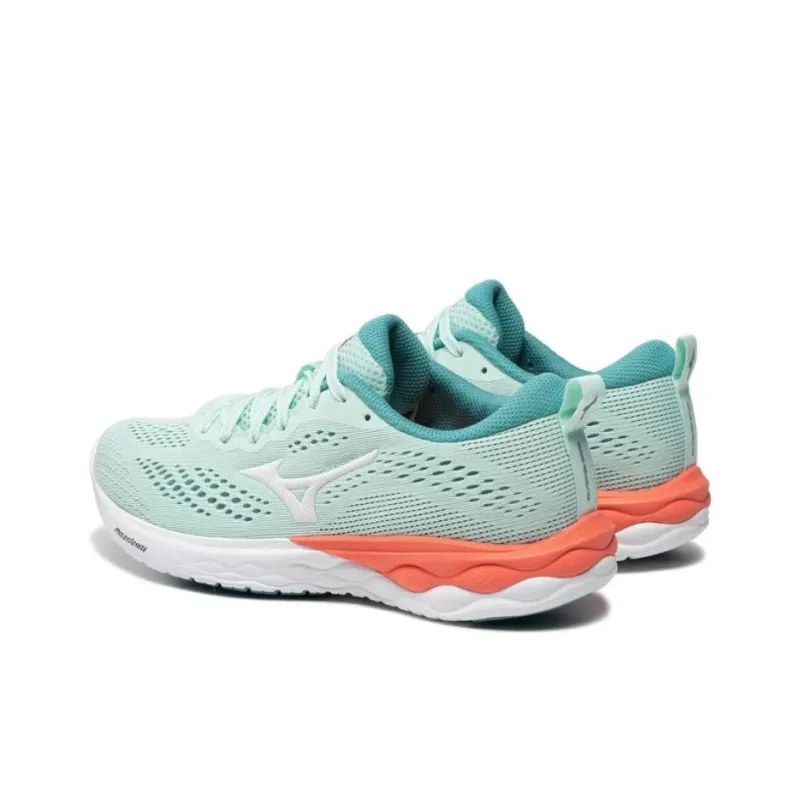 Mizuno Wave Revolt Running Shoes Women's Low-Top Cyan/Orange/White-2