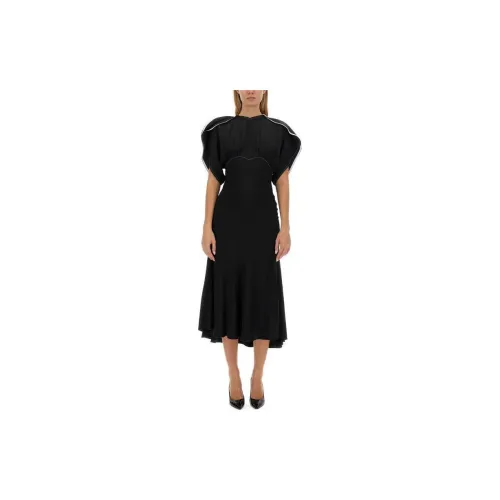 Victoria Beckham Short-Sleeved Dresses Women's Black