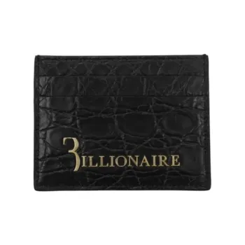 BILLIONAIRE BOYS CLUB Caiman Crocodile Card Holder Men's Black