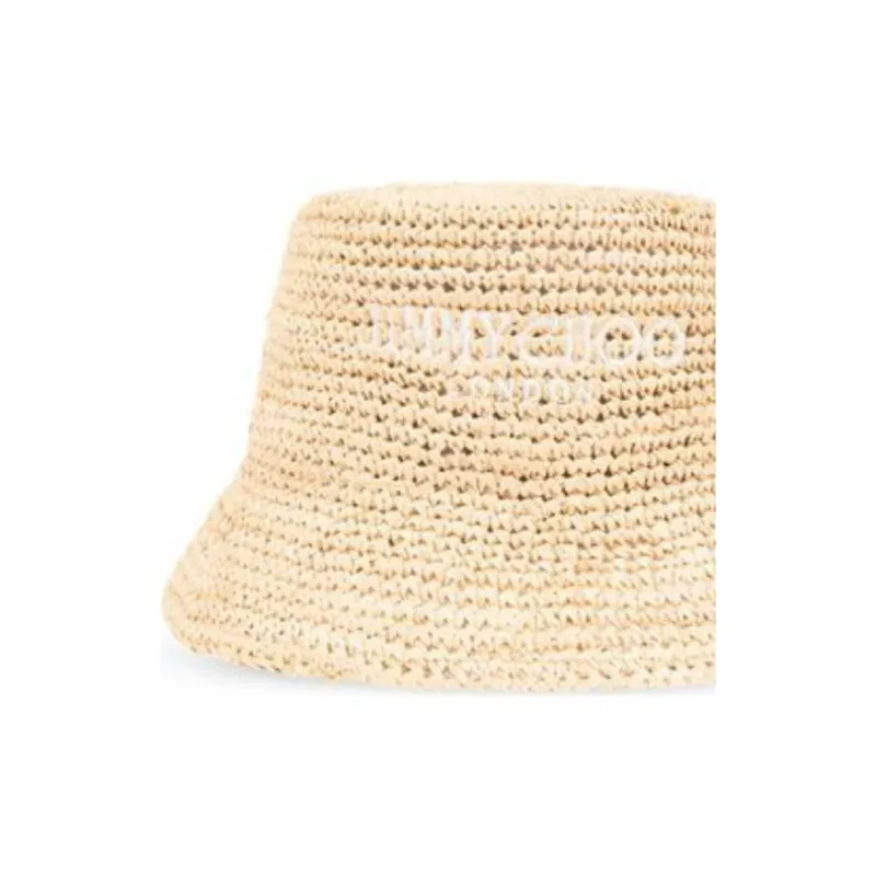 Jimmy Choo Atena Logo-embroidered Raffia Hat-2