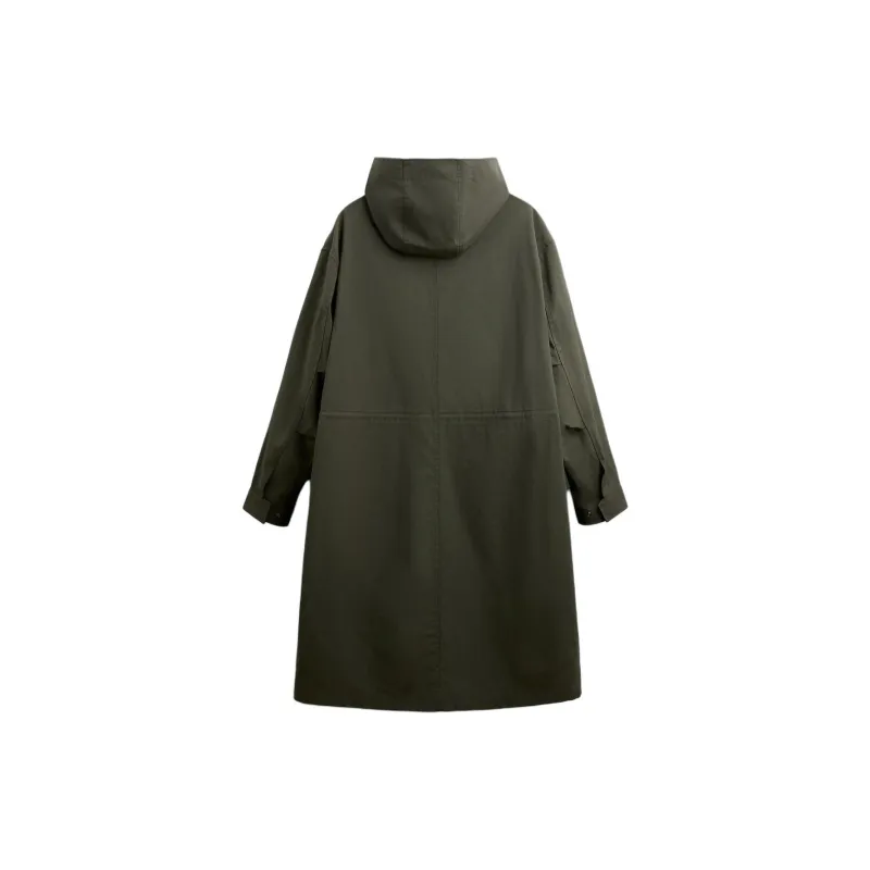ZARA Parka Coats Men Green-1
