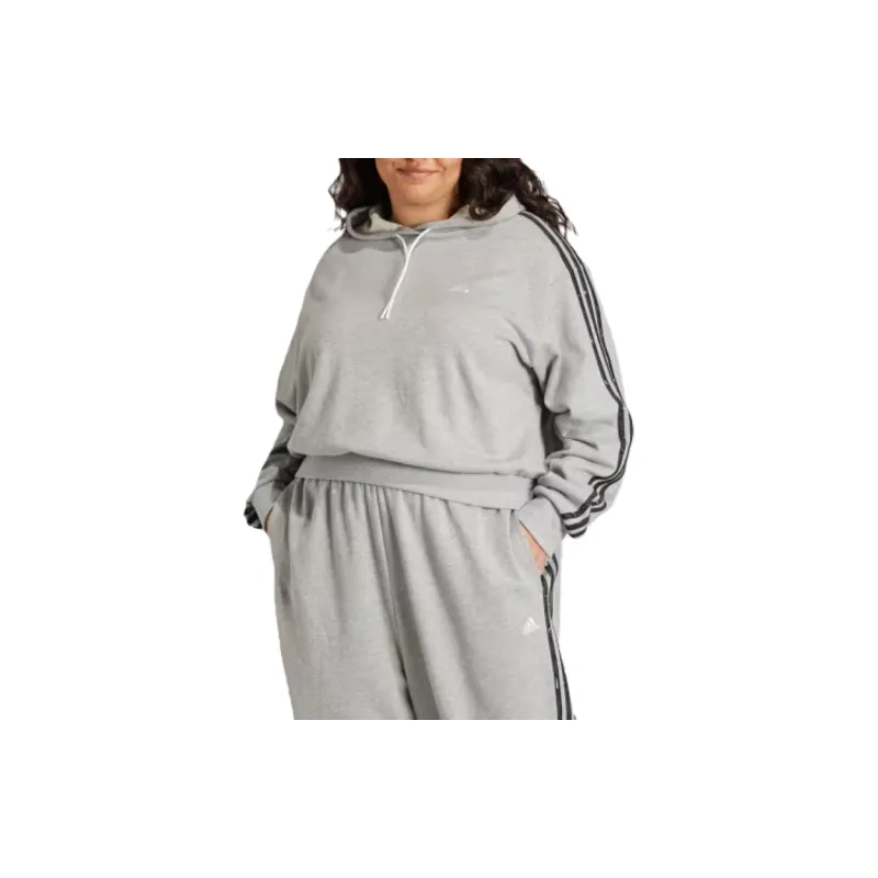 Adidas ESSENTIALS Sweatshirt Women's Medium Gray Mixed/Gray-2