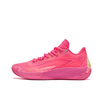 QIAODAN Poisonous Fangs 3.0 Basketball Shoes Men Low Top Neon Pink Shiny Green