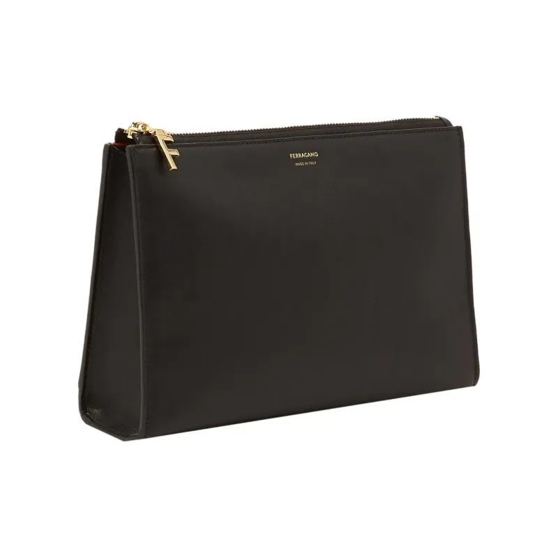 FERRAGAMO Calfskin Clutch Women's Black-1