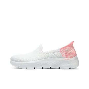 Skechers Go Walk Fle Cushioning Wear Resistant Low Top Casual Shoes Women's White Pink