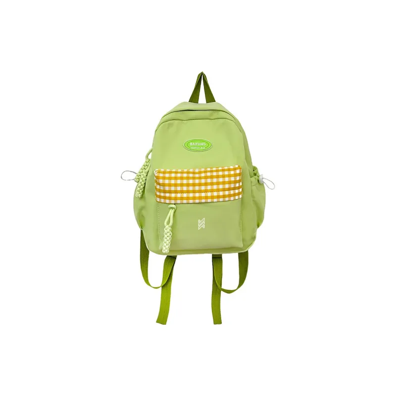 NOMK Nylon Backpack, Travel, Small Backpack Women's White/Blue/Black/Yellow/Green-13
