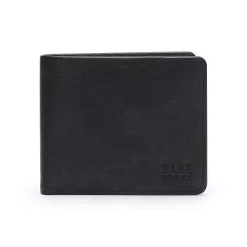 ELLE HOMME Top Grain Cow Leather Wallet Small Size Men's Silver Black/Coffee