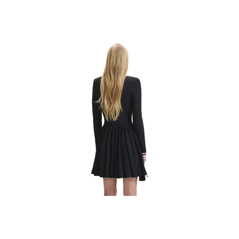 Self portrait Long Sleeved Dresses Women's Classic Black-0