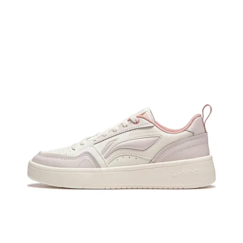 LINING Acer Truncatum Skateboard Shoes Women's Low-Top White/Pink