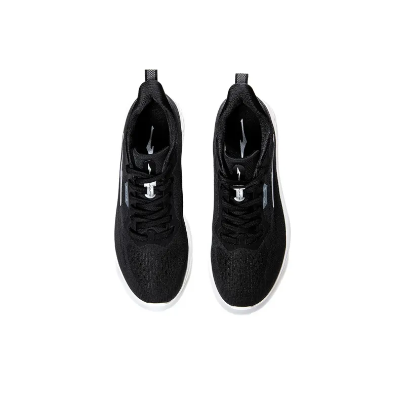 Erke Low Top Running Shoes Men's Jet Black Bright Silver-2