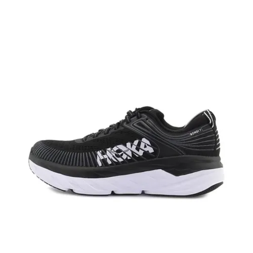 HOKA ONE ONE Bondi 7 Running Shoes Women's Low-Top Black/White