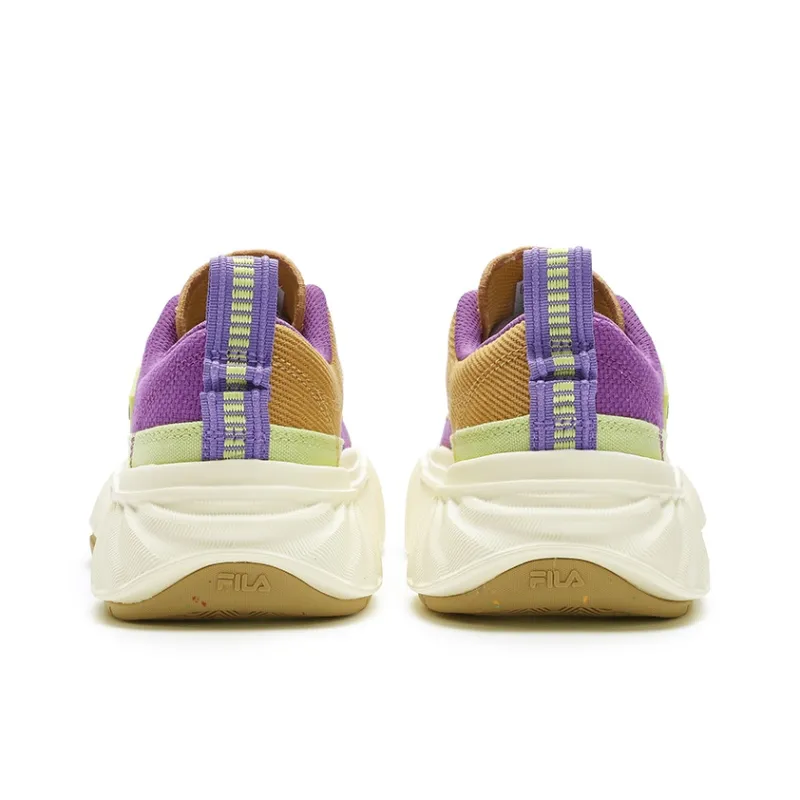 FILA Fosso Wear Resistant Low Top Canvas Shoes Women's Purple Yellow-2