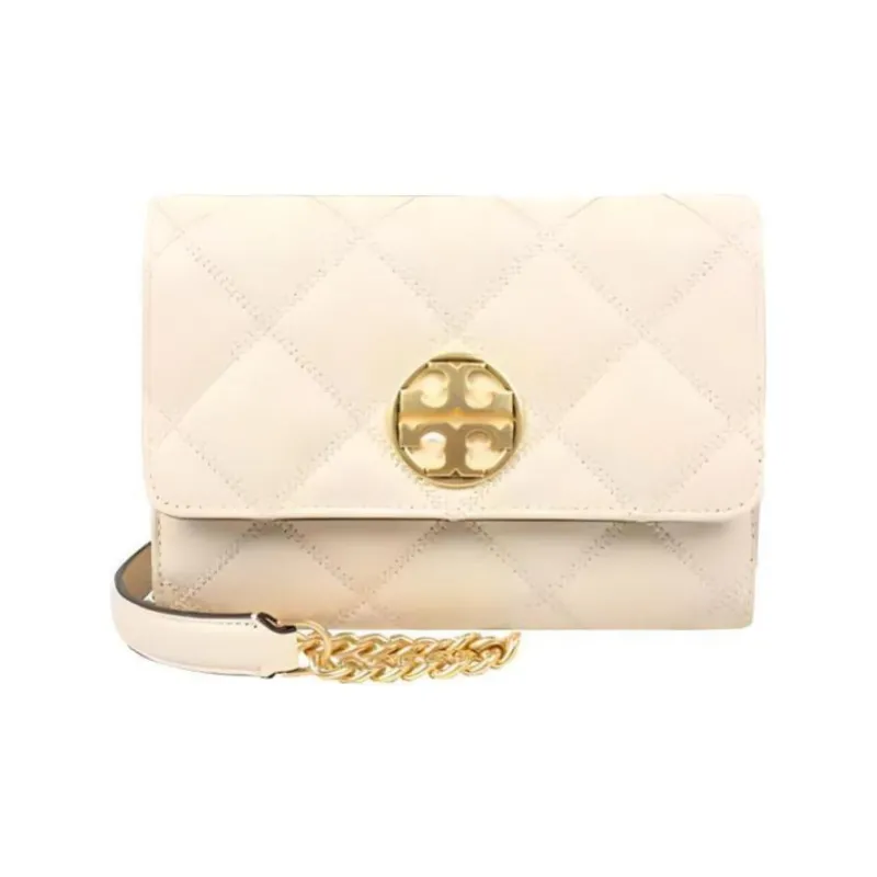 TORY BURCH TB Willa Sheepskin Envelope Bag Chain Small Square Bag Shoulder Bag Crossbody Bag Mini Women's Cream White-0