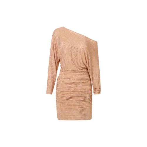 Self-portrait Long-Sleeved Dresses Women's Gold