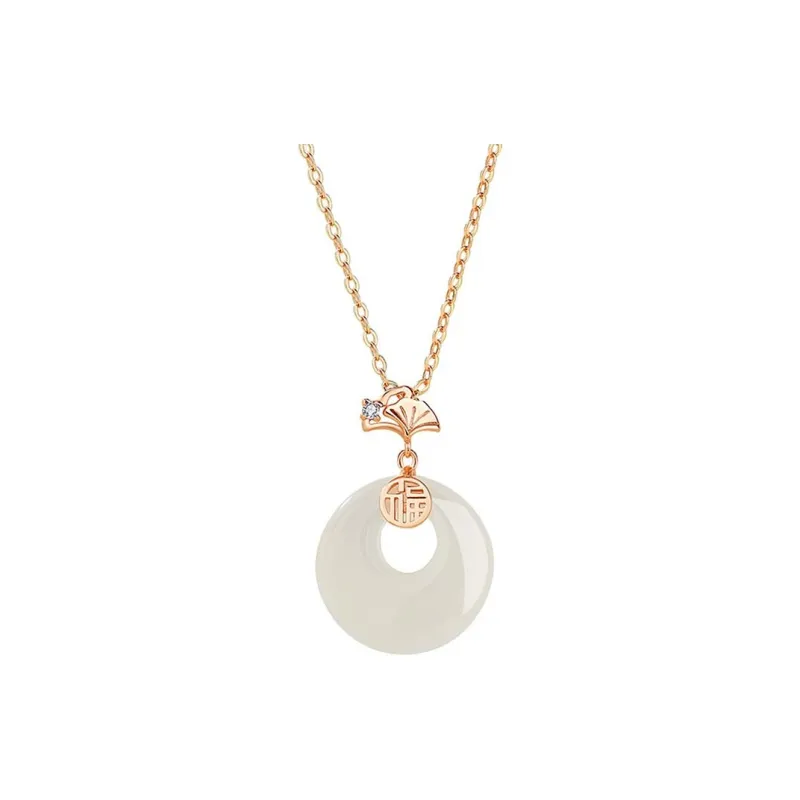 Xuanman Chalcedony Jade Pendant Necklace Women's-2