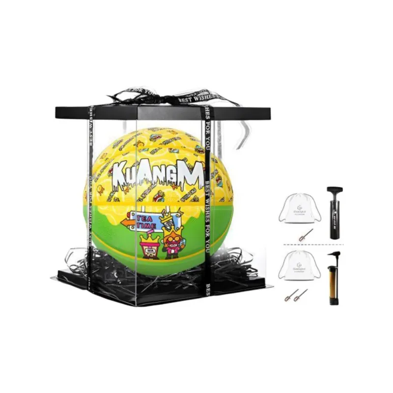 Kuangmi x MK MONKEY KING Microfiber Leather Basketball Yellow Green Size 7 Ball Training Unisex-5