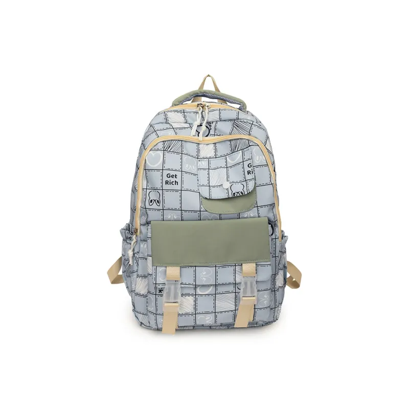 MOK Nylon Backpack Regular Unisex White/Black/Purple/Green/Pink-8