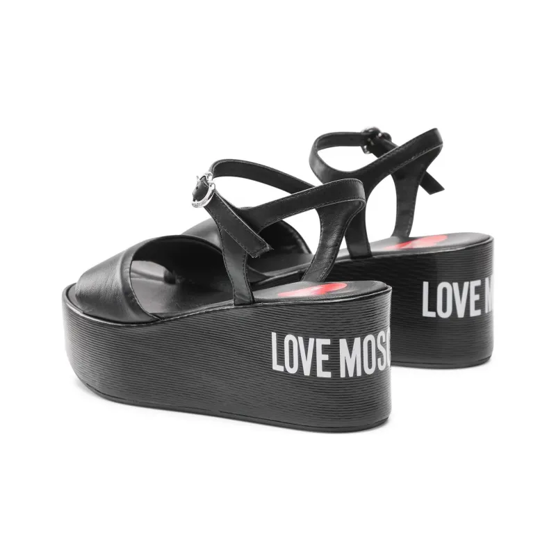 LOVE MOSCHINO Strap Sandals 7cm Women's Black-2
