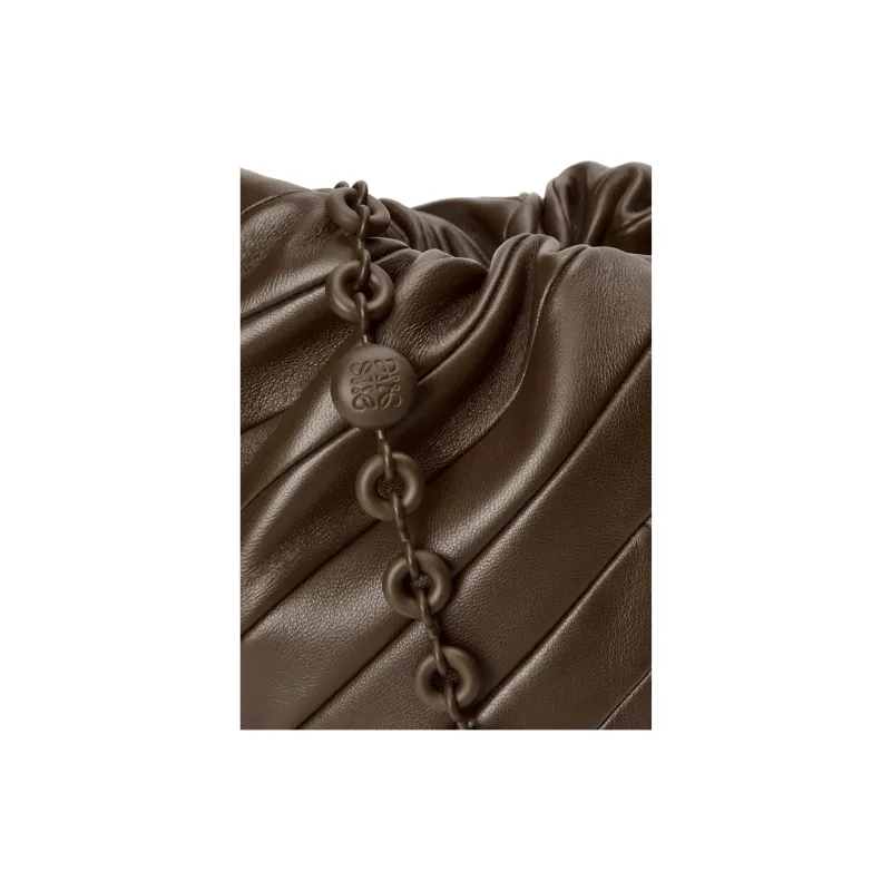 LOEWE Soft Nappa Sheep Leather Bucket Bag Handbag Shoulder Bag Medium Size Women's Chocolate-8