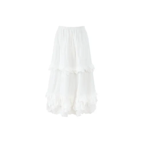 UNIFREE Casual Long Skirts Women's Raw White