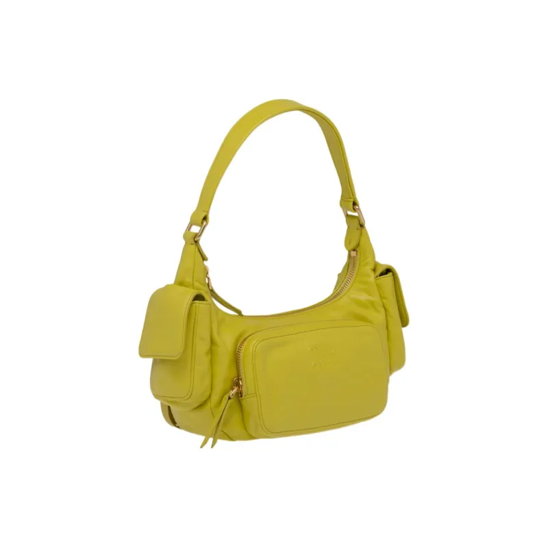 MIU MIU Sheepskin Locomotive Package One Shoulder Handbag Women's Mandarin Green-1