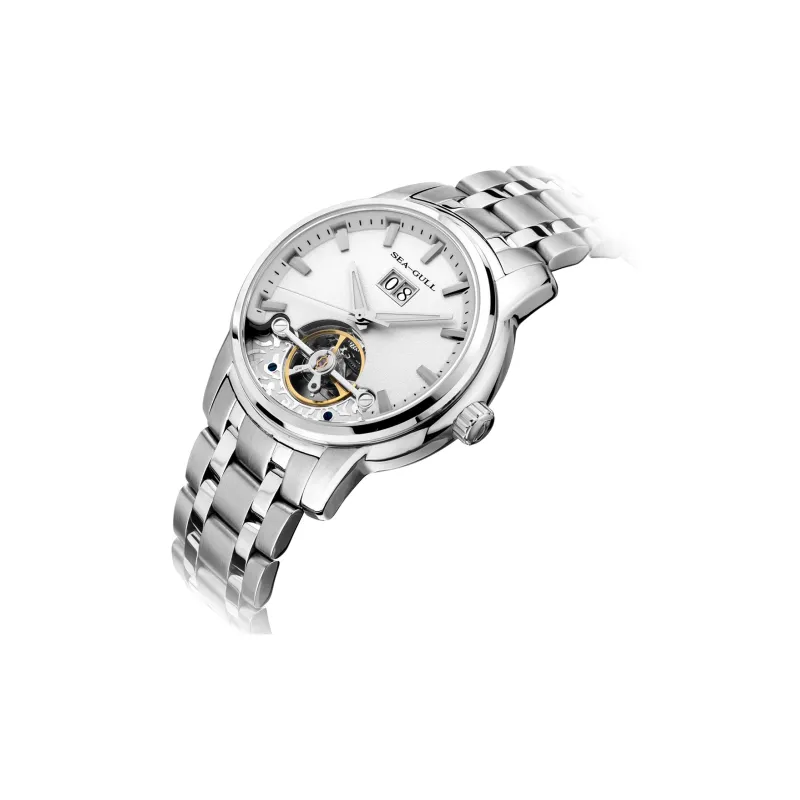 Sea Gull National Automatic Mechanical Movement Steel Strap Watch Men's Watches White Dial-1
