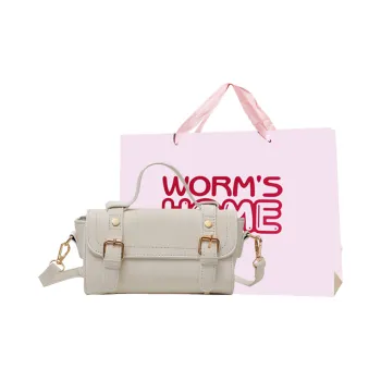 Worm's Home PU Crossbody One Shoulder Handbags Regular Women's White/Black/Pink
