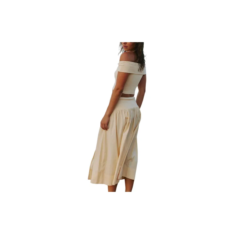 FREE PEOPLE Cooler In Capri Set Skirt Set Women's Peach Fuzz Combo/Peach Velvet Combo-1