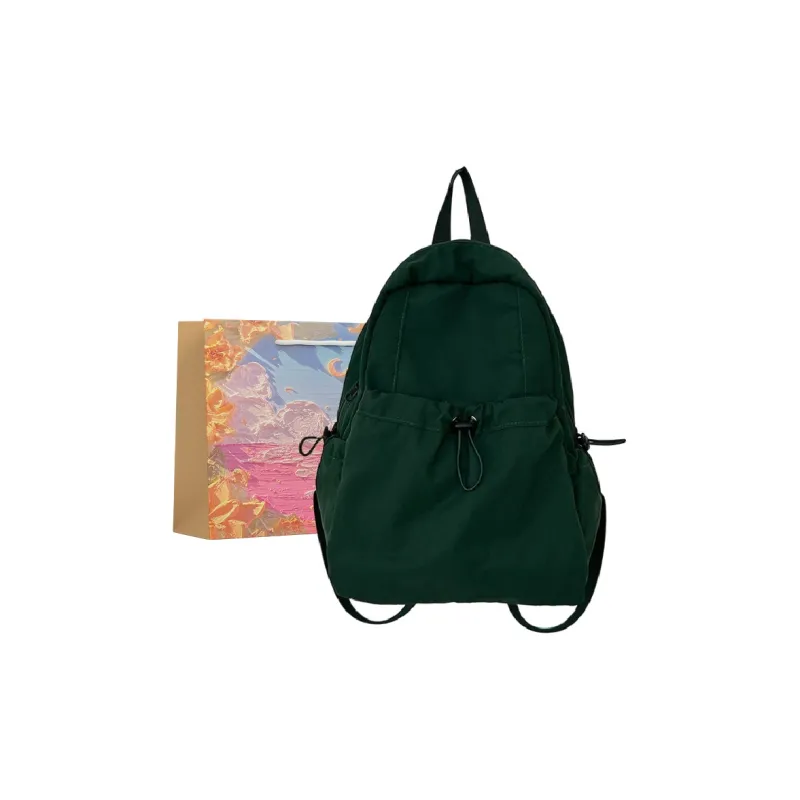 BRINCH Nylon Backpack Regular Unisex Khaki Ecru Green Black-5