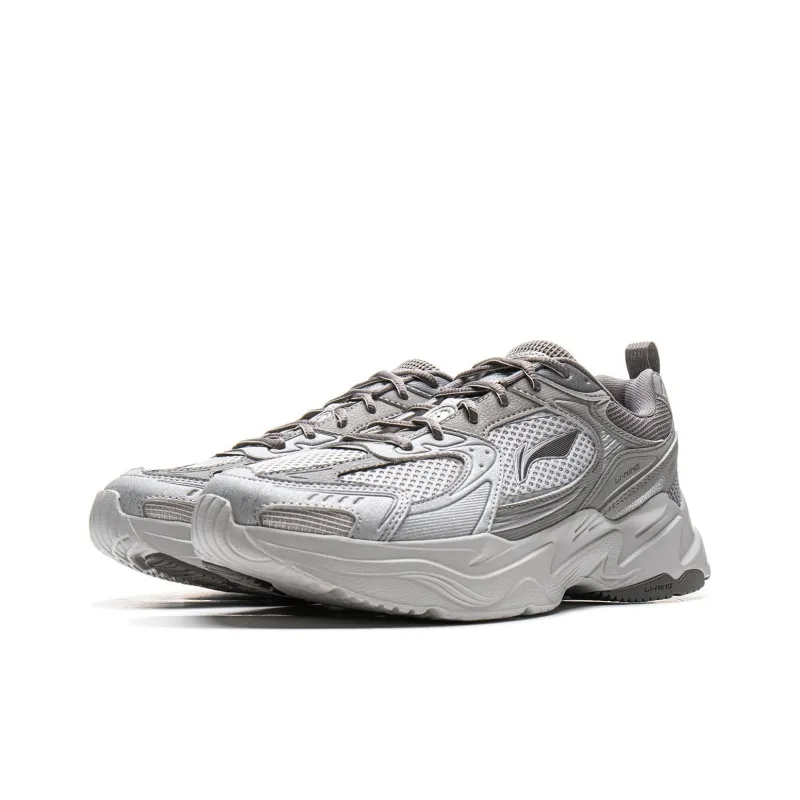LiNing Meteor 2K Cushioning, Slip Resistant, Abrasion Resistant Support Low Top Chunky Sneakers Men's Gray-2
