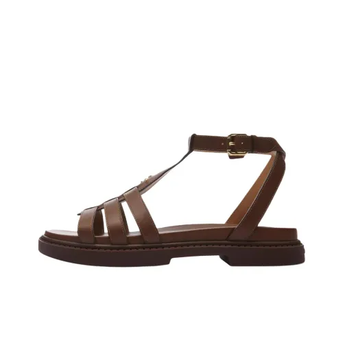 COACH Franny Roman Sandals Women's Dark Brown