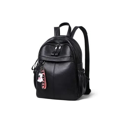 VANDEE Cow Leather Backpack Regular Women's Black