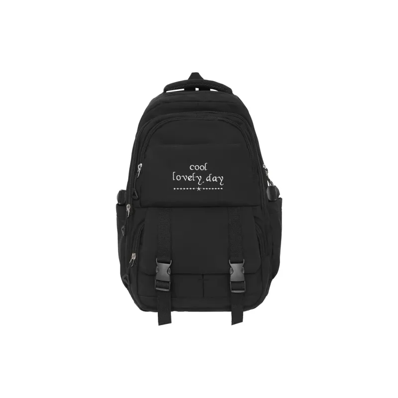 MOK Nylon Backpack Unisex Black/Watermelon Red/Burgundy/Green/Blue/Pink-0