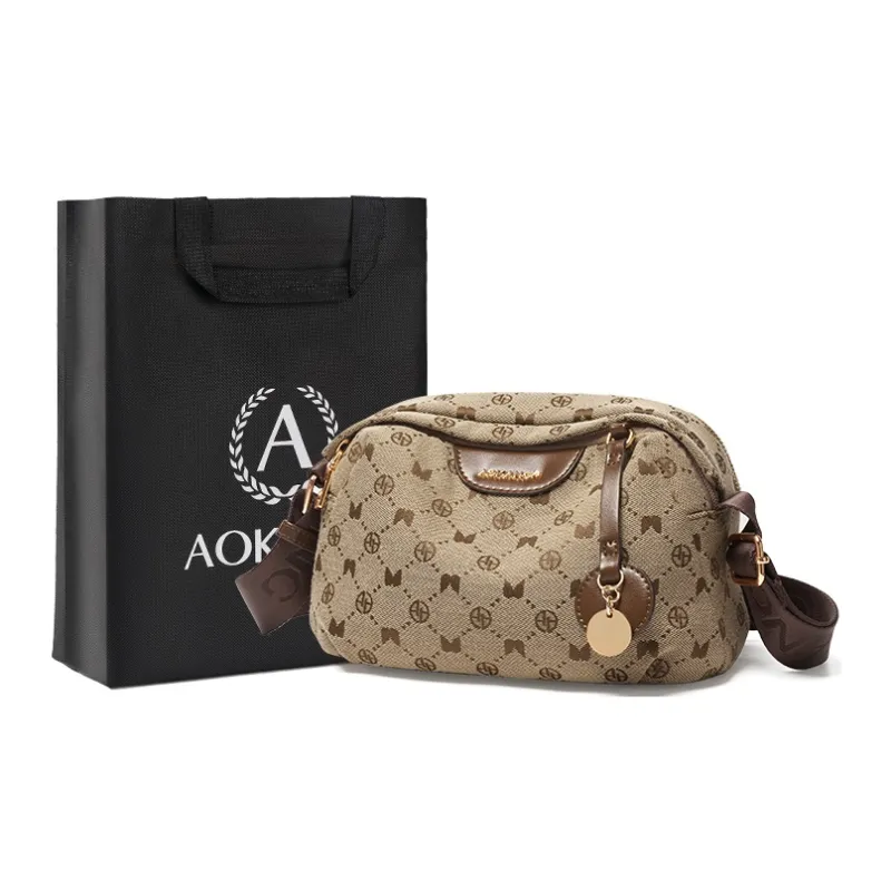 AOKANG Fabric Shoulder Bag Women's Ebony Brown/Hepburn Black-0
