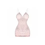Apricot Floral Dress (with Chest Padding)